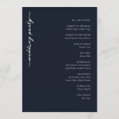 Elegantes minimalistisches Hochzeitsprogramm der N Programm (Rückseite)