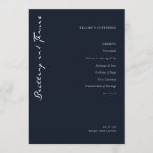 Elegantes minimalistisches Hochzeitsprogramm der N Programm (Vorderseite)