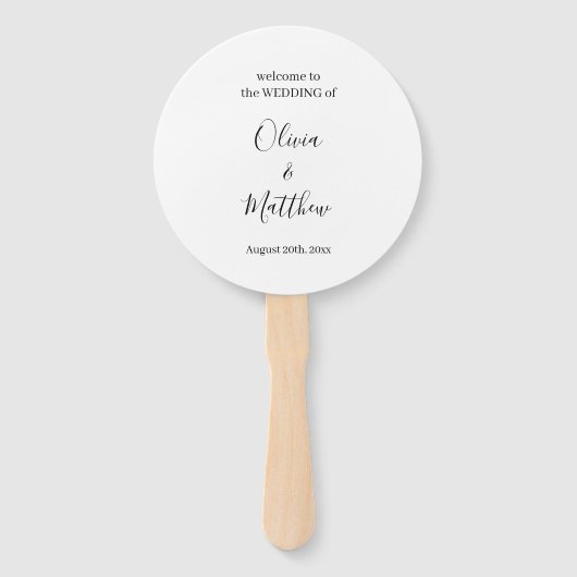 Elegantes Minimalistisches Hochzeitsprogramm Fächer (Vorderseite)