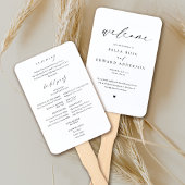 Elegantes Minimalistisches Hochzeitsprogramm Fächer