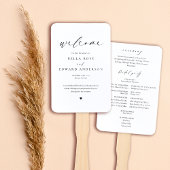 Elegantes Minimalistisches Hochzeitsprogramm Fächer
