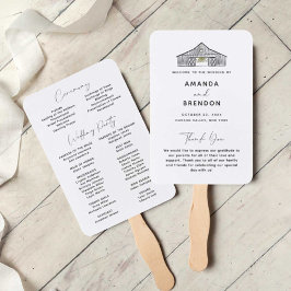 Elegantes Minimalistisches Hochzeitsprogramm Fächer