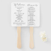 Elegantes Minimalistisches Hochzeitsprogramm Fächer (Vorne und Hinten)