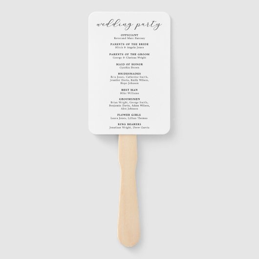 Elegantes Minimalistisches Hochzeitsprogramm Fächer (Rückseite)