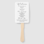 Elegantes Minimalistisches Hochzeitsprogramm Fächer (Vorderseite)