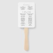 Elegantes Minimalistisches Hochzeitsprogramm Fächer (Rückseite)