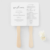 Elegantes Minimalistisches Hochzeitsprogramm Handf Fächer (Vorne und Hinten)