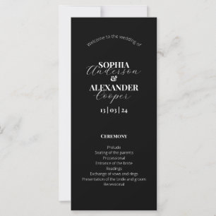 Elegantes, minimalistisches Hochzeitsprogramm in S