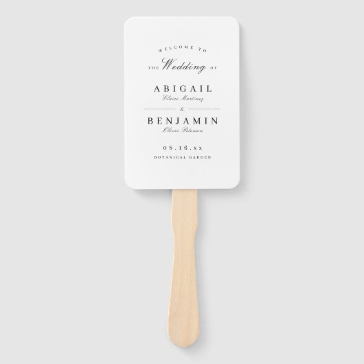 Elegantes, minimalistisches Hochzeitsprogramm in S Fächer (Vorderseite)