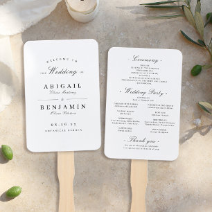 Elegantes, minimalistisches Hochzeitsprogramm in S Fächer