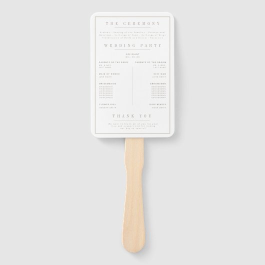 Elegantes Minimalistisches Hochzeitsprogramm in We Fächer (Vorderseite)