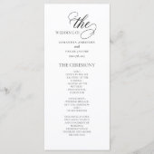 Elegantes minimalistisches Hochzeitsprogramm Menükarte (Vorderseite)