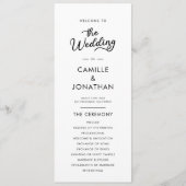 Elegantes Minimalistisches Hochzeitsprogramm Programm (Vorderseite)