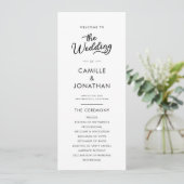 Elegantes Minimalistisches Hochzeitsprogramm Programm (Stehend Vorderseite)