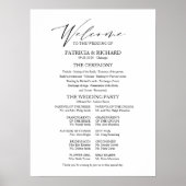 Elegantes minimalistisches Hochzeitsprogramm-Schil Poster (Vorne)
