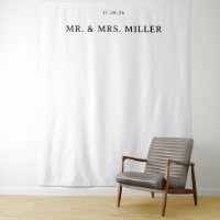 Elegantes minimalistisches Hochzeitsschild in Schw
