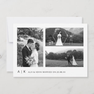 Elegantes Minimalistisches Hochzeitsskript für Sch Dankeskarte