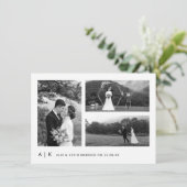 Elegantes Minimalistisches Hochzeitsskript für Sch Dankeskarte (Stehend Vorderseite)