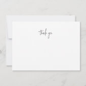 Elegantes Minimalistisches Hochzeitsskript für Sch Dankeskarte (Rückseite)