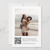Elegantes Minimalistisches Hochzeitsstift QR-Foto  Einladung (Rückseite)