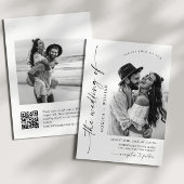 Elegantes Minimalistisches Hochzeitsstift QR-Foto  Einladung