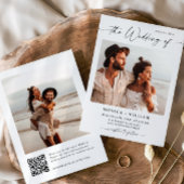 Elegantes Minimalistisches Hochzeitsstift QR-Foto  Einladung