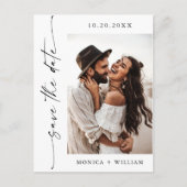 Elegantes Minimalistisches Hochzeitsstift QR Save  Postkarte (Vorderseite)