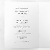 Elegantes Minimalistisches Hochzeitsstil-Foto Dreifach Gefaltete Einladung (Innen Erste Seite)