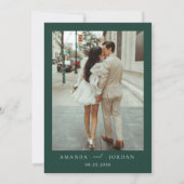 Elegantes Minimalistisches Hochzeitsszenario-Foto Einladung (Rückseite)