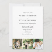 Elegantes Minimalistisches Hochzeitsszenario-Foto Einladung (Vorderseite)