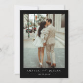 Elegantes Minimalistisches Hochzeitsszenario-Foto Einladung (Rückseite)