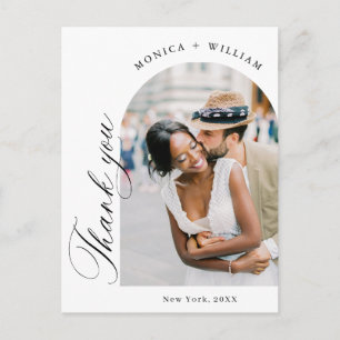 Elegantes Minimalistisches Hochzeitsszenario Foto Postkarte