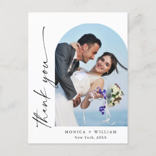 Elegantes Minimalistisches Hochzeitsszenario Foto Postkarte