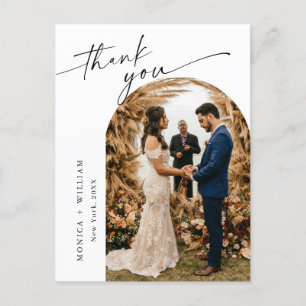 Elegantes Minimalistisches Hochzeitsszenario Foto Postkarte