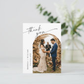 Elegantes Minimalistisches Hochzeitsszenario Foto Postkarte (Stehend Vorderseite)