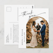 Elegantes Minimalistisches Hochzeitsszenario Foto Postkarte (Vorne/Hinten)