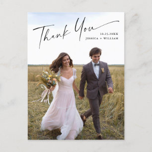 Elegantes Minimalistisches Hochzeitsszenario Foto Postkarte