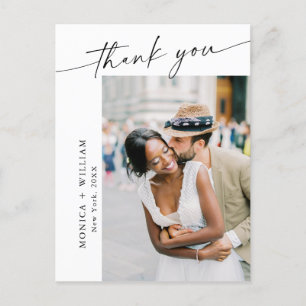Elegantes Minimalistisches Hochzeitsszenario Foto Postkarte