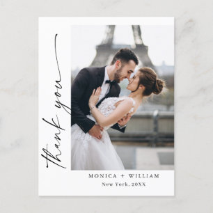 Elegantes Minimalistisches Hochzeitsszenario Foto Postkarte