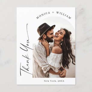 Elegantes Minimalistisches Hochzeitsszenario Foto Postkarte
