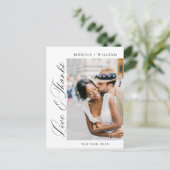 Elegantes Minimalistisches Hochzeitsszenario Foto Postkarte (Stehend Vorderseite)