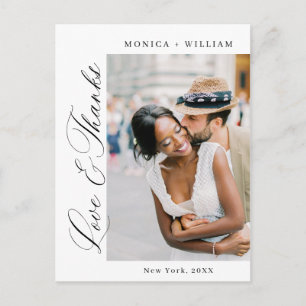 Elegantes Minimalistisches Hochzeitsszenario Foto Postkarte