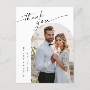 Elegantes Minimalistisches Hochzeitsszenario Foto Postkarte