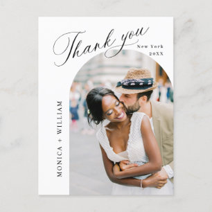 Elegantes Minimalistisches Hochzeitsszenario Foto Postkarte