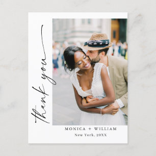 Elegantes Minimalistisches Hochzeitsszenario Foto Postkarte