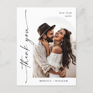 Elegantes Minimalistisches Hochzeitsszenario Foto Postkarte