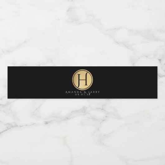 Elegantes Minimalistisches Hochzeitwasser-Flaschen Wasserflaschenetikett (Einzelnes Label)