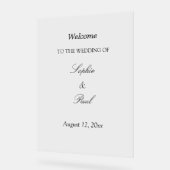 Elegantes Minimalistisches Hochzeitwillkommen Akry Acrylschild (Winkel)