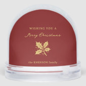 Elegantes Minimalistisches Holiday Foto Snow Globe Schneekugeln (Rückseite)