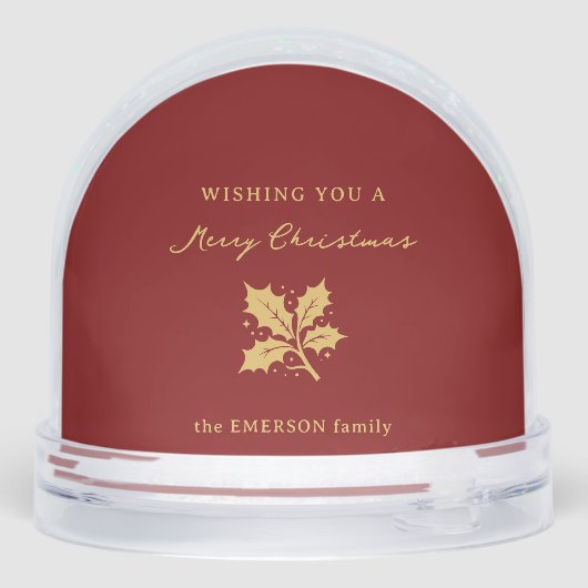 Elegantes Minimalistisches Holiday Foto Snow Globe Schneekugeln (Rückseite)